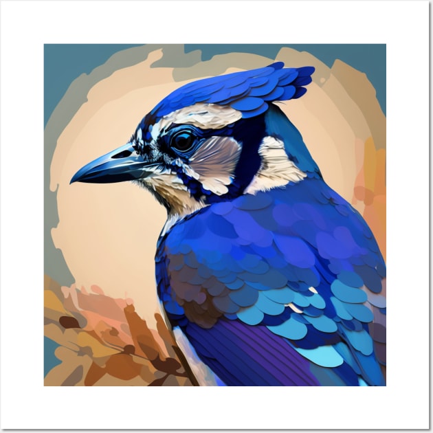 Blue Jay Bird Design Wall Art by Star Scrunch